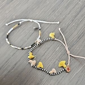 Pura Vida Yellow and Black Beaded Bracelets